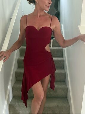 NWT ZYM Dance Style Hera 25022 Wine Red Latin Ballroom Dance Dress